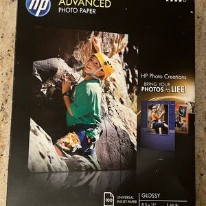 HP Advanced Photo Paper 100 Glossy Sheets 8.5x11”